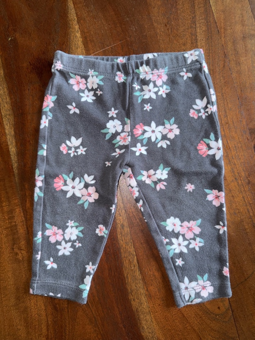 Carter's‎ Gray Leggings with Pink & Mint Floral Print